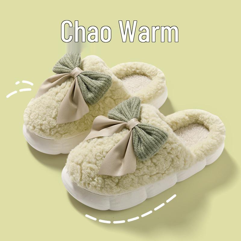 Damen Step-on-Cloud Frosted Plüsch Hausschuhe - Warme Baumwolle für Drinnen/Draußen
