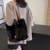 Women Plush Shoulder Bag Fluffy Furry Satchel Bag Large Capacity Fuzzy Purse Handbag for Work Travel Shopping