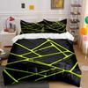 Linee geometriche verde neon. Set lenzuola Set copripiumino Copripiumini Federe(1*Copripiumino 2*Federe senza imbottitura piumone)