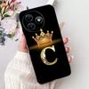 For ITEL S24 Fashion New Crown Letter Phone Case For Itel S24 S667LN Black Silicone Soft TPU Cases