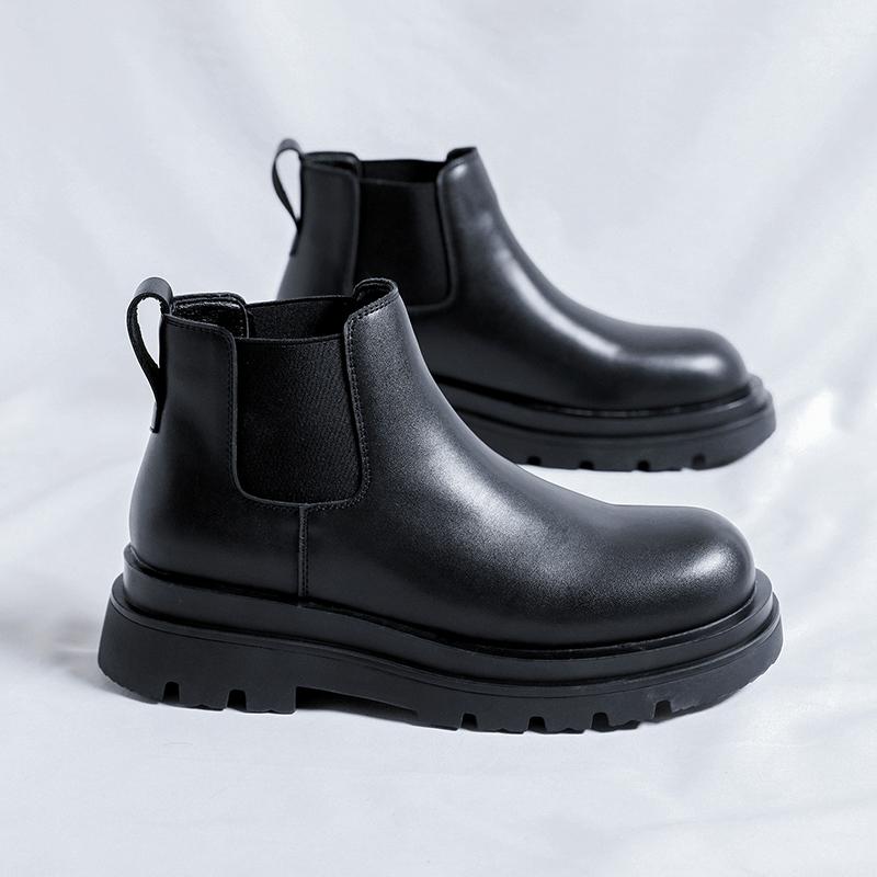 Brand Men's Genuine Leather Short Boots Thick Sole Durable Sole Men's Outdoor Casual Boots Versatile Winter Business Boots