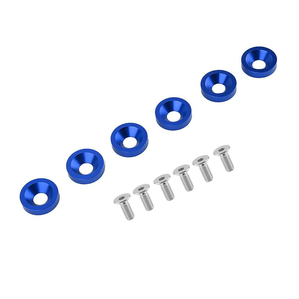 6ks Rám SPZ auta motocyklu Blatník Nárazník Kryt motoru Podložka Šroubová sada (Modrý)