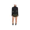 Under Armour Solid Color Zip Running Sports Slim Fit Stand Collar Long Sleeve T-Shirt Women tops Black 1379349-001