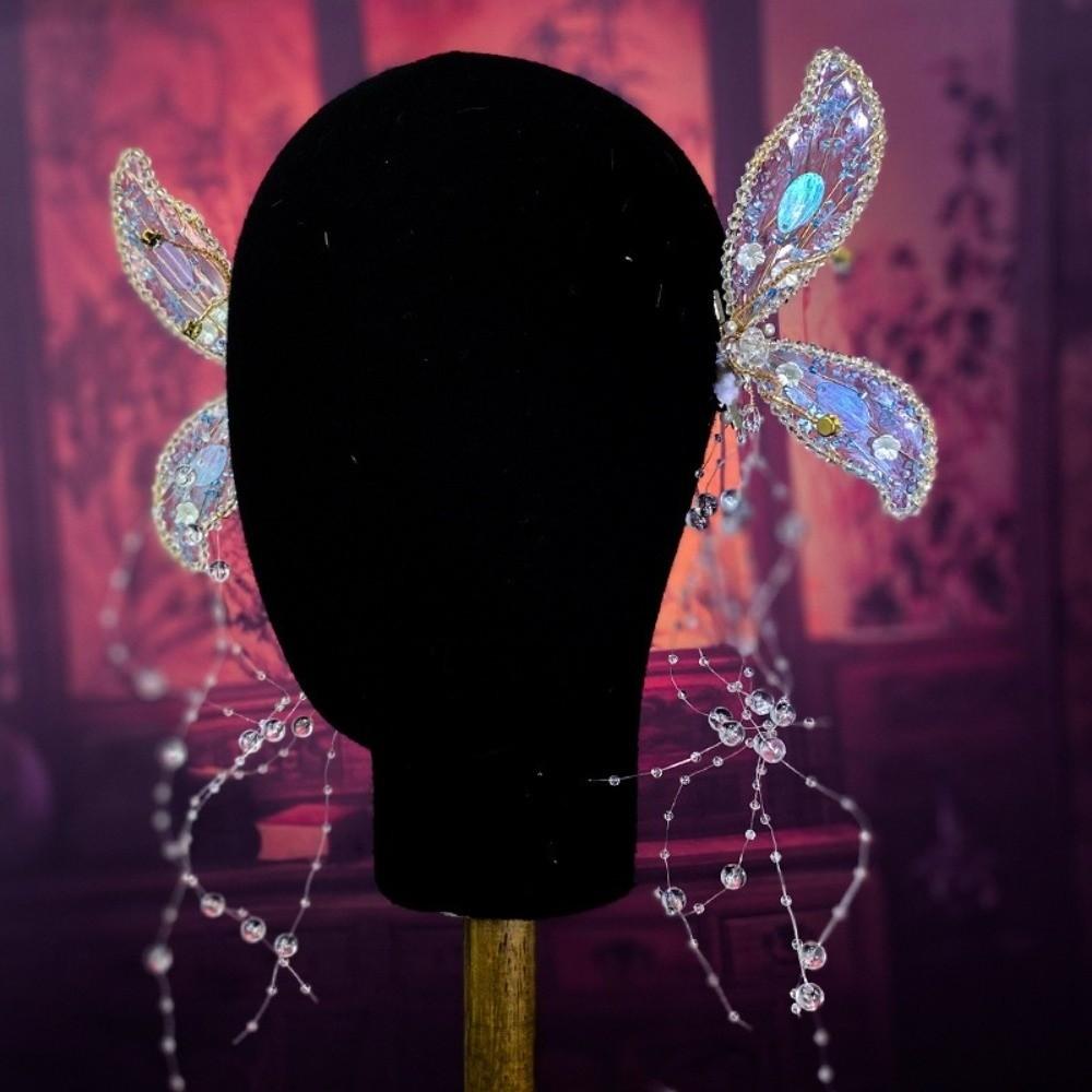 1Pair bead Wedding Bridal Headdress Fairy Duckbill Clip Hair Accessories Tassel Hair Clip  Party