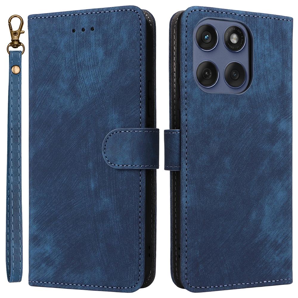 För Motorola Edge 60 5G/60 Fusion 5G/Edge 60s 5G Fodral Plånbok RFID-skydd PU-läderöverdrag Ställ med rem