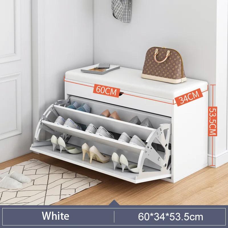 Leather Shoes Cupboards Furniture Simple Entrance Ultra Thin Flip Shoe Rack for Hallway Large Capacity Storage Hallway Bench
