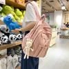 Schoolbag New Student Backpack Korean Version of Campus Ins Schoolbag Women's Solid Color Small Fresh High Value Large Capacity Backpack