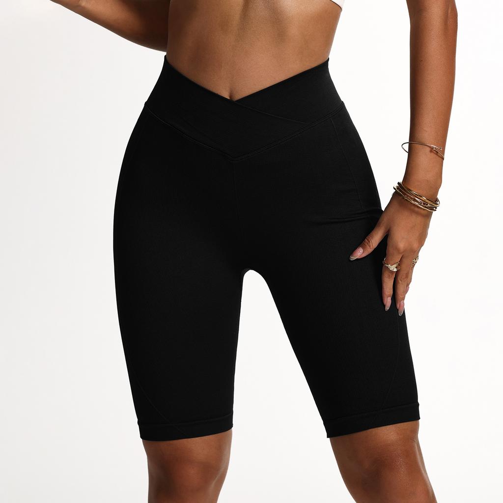 Sports shorts, European and American new high-waisted yoga pants, women's fitness hip-lifting running fitness pants, yoga