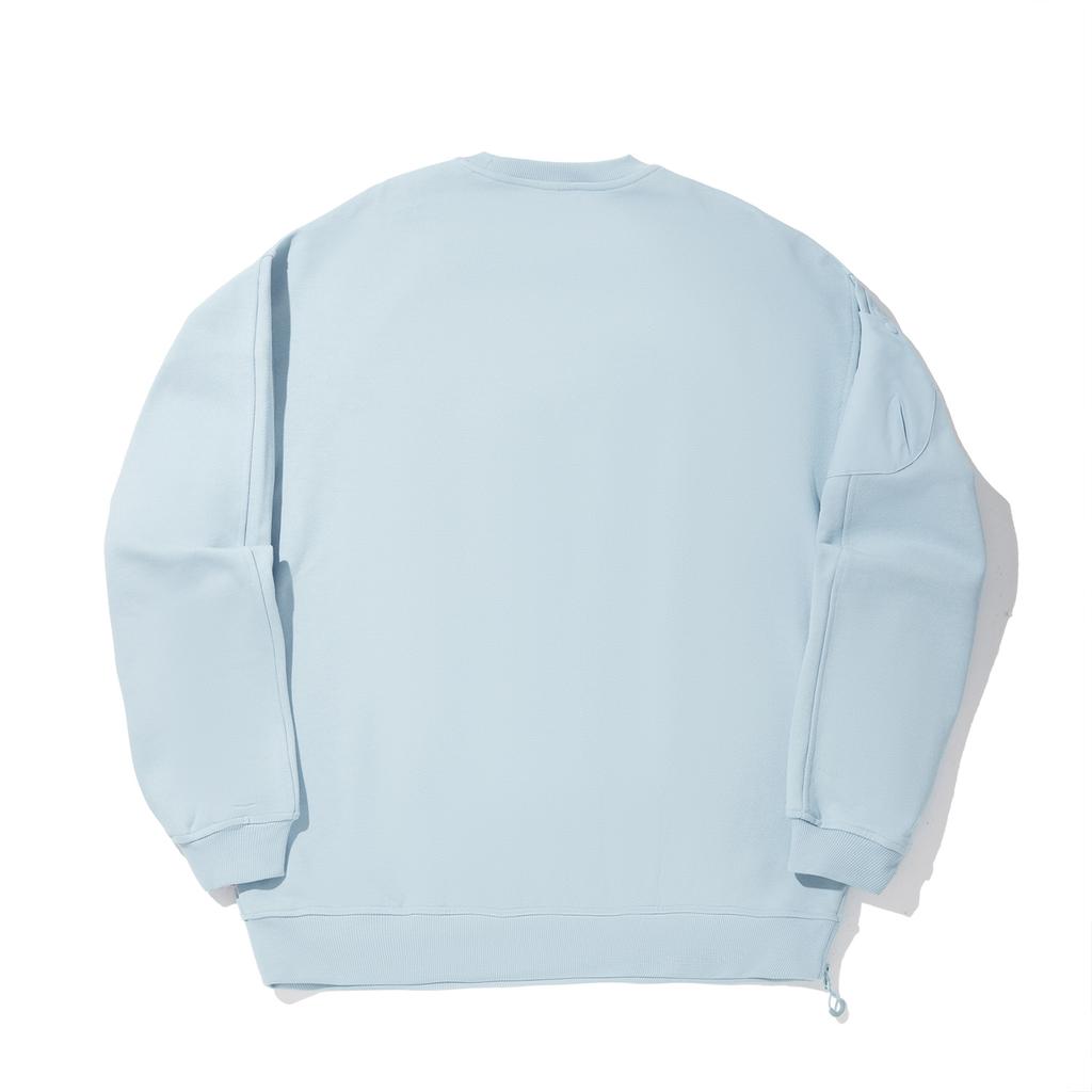Li Ning Trendy Sports Series Solid Color Round Neck Comfortable Breathable Versatile Loose Sweatshirt Men Sweatshirt Light-Blue AWDV687-2