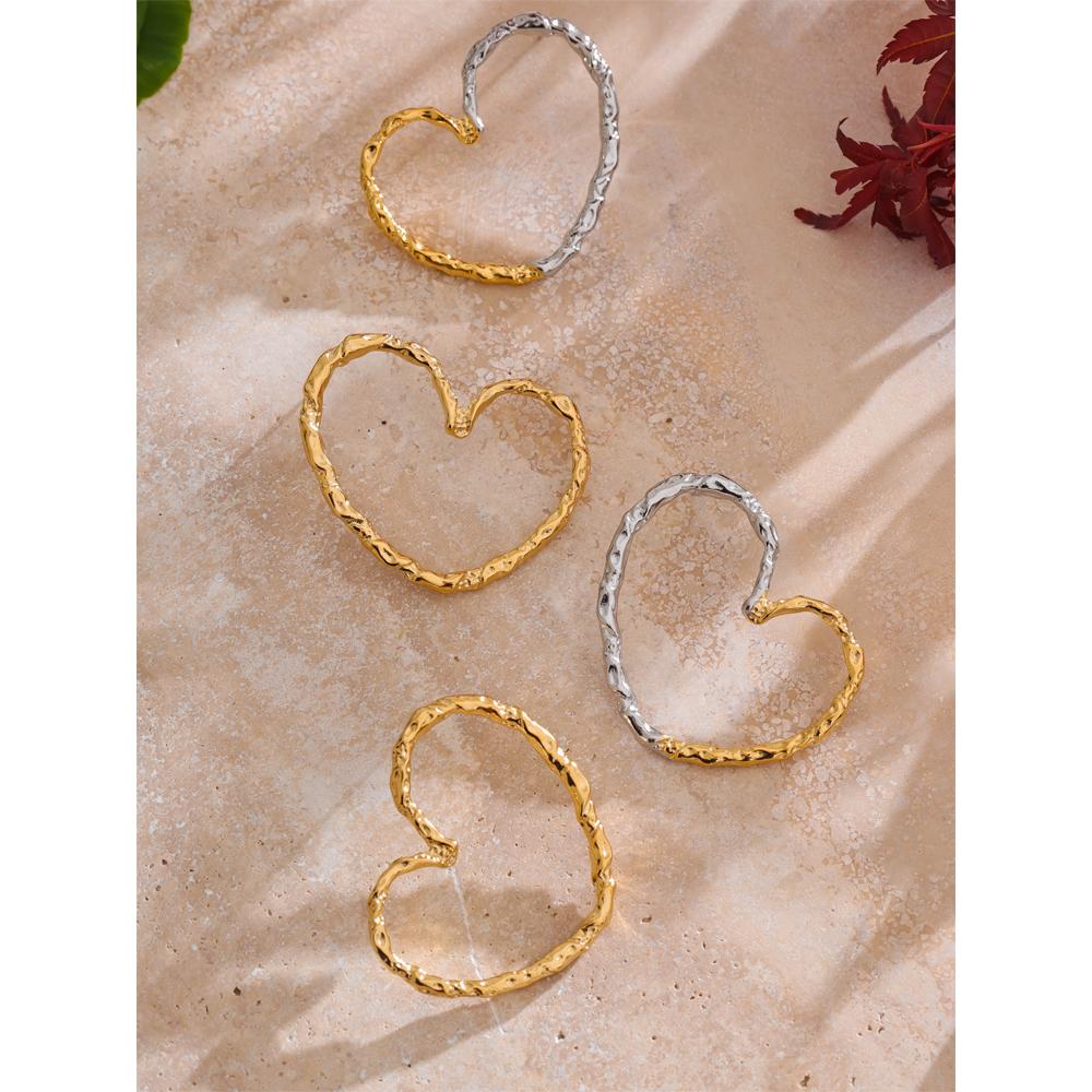 Eetit Cercei minimaliști cu șurub, cu farmec inimă, dragoste, din oțel inoxidabil, rezistenți la pătare, versatili, bijuterii de zi cu zi pentru femei