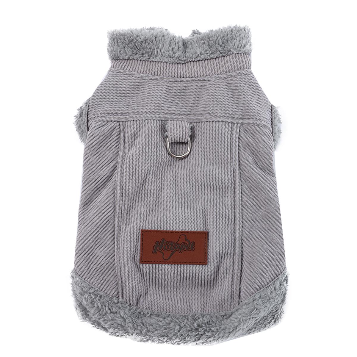 

Теплая одежда для собак Осень Зима Куртка Пальто для питомцев Розовый Серый Мягкий Жилет Костюм с D-кольцом Шнауцер Йоркширский Костюм для маленьких средних собак XS серый