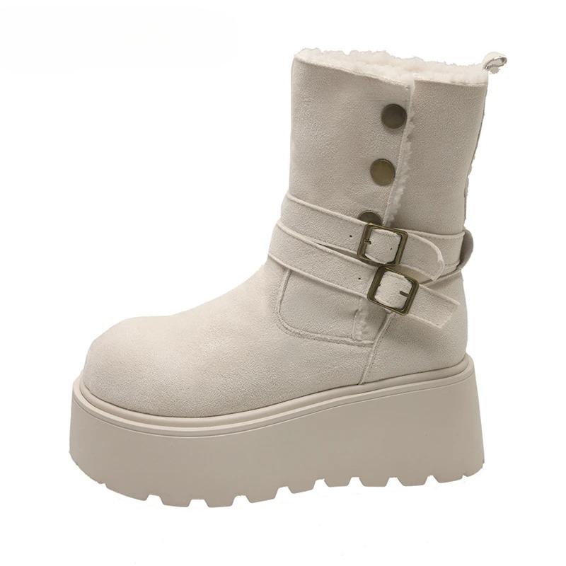 Winter Platform Thick Bottom Women Fur Snow Boots Outdoor Comfort Keep Warm Shoes Ladies Modern Short Botas Para Mujer