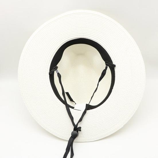 Beach Sun Straw Hat for Women Wide Brim Sun Protection Woven Hat Summer Foldable Packable Roll Up Cap for Travel