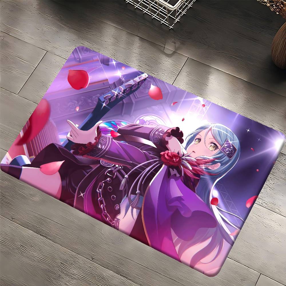 

Rani Pink Flower Pattern Floor Mat Anti-slip Soft Rectangle Badmat for Home Front Door Indoor Outdoor Hotel Decor Mat 40x60 cm