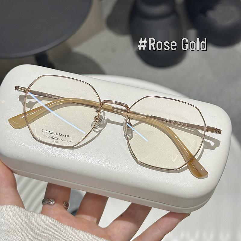 

Jinghe Women s Gold Wire Titanium Eyeglass Frame for Prescription Myopia Glasses, Thin and Elegant Design.