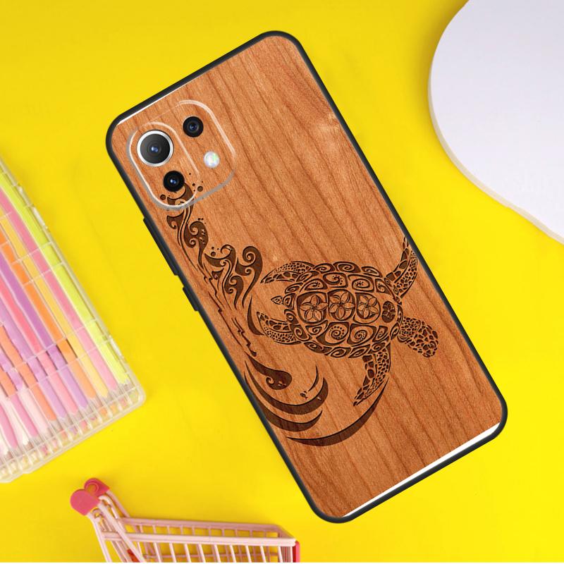 Turtle Wood Pattern Cover For Xiaomi 14T Pro 11T 12T 13T 13 14 Ultra POCO X7 Pro X3 X5 F3 F5 F6 M6 X6 Pro Case