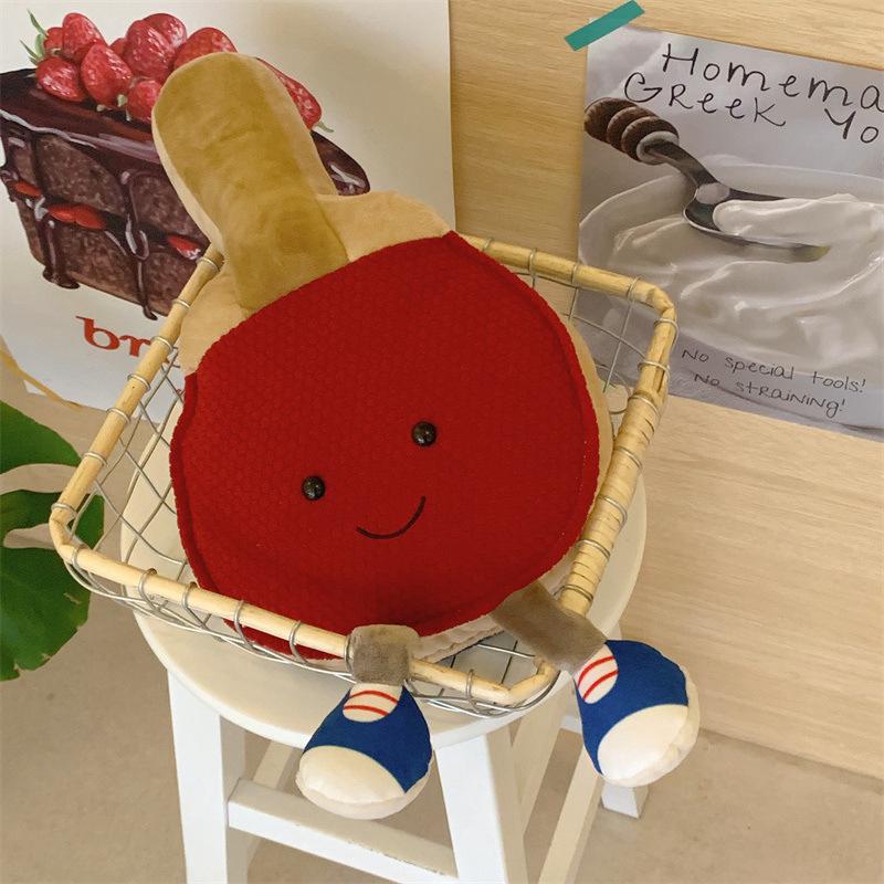 Creative Simulation Table Tennis Racket Pillow Plush Toy Puppet Doll