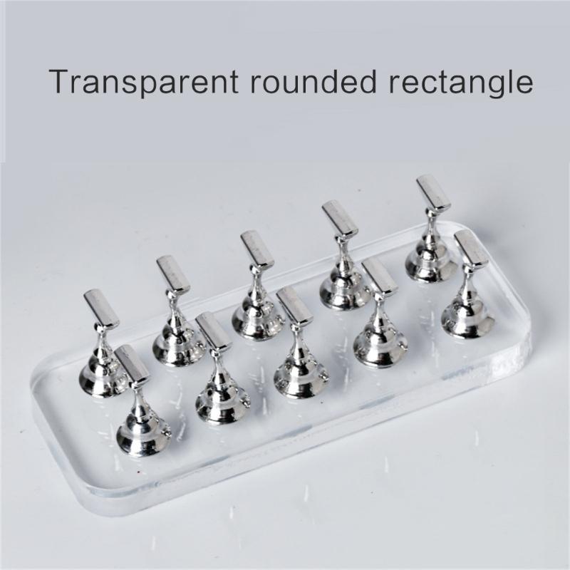 Durable Acrylic Nail Art Practice Stand Magnetic Fingernail Display Holder for False Nails