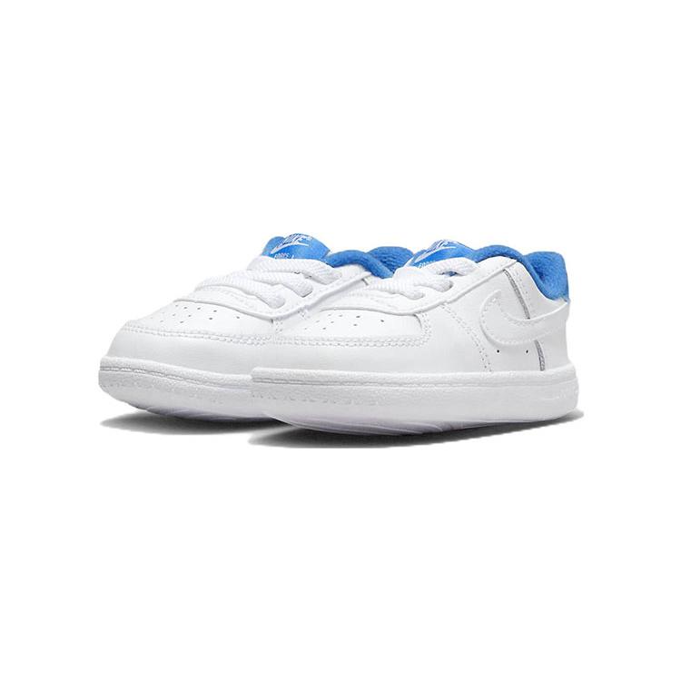 New Nike Air Force 1 Slip Resistant Cushioning Abrasion Resistant Low Top Toddler Shoes White Blue Infant And Toddler DQ0364-101