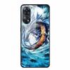 For Oppo Reno8 T 4G Case Luxury Tempered Glass Back Cover Hard Case For Reno8 T 4G 6.43" Capa Funda Animal Vividly Coque Wolf