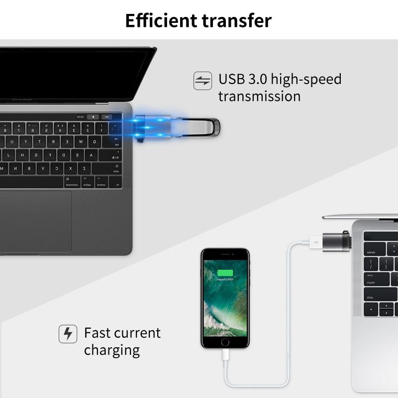 USB 3.0 Typ-C OTG Adapter Typ C USB C Stecker Auf USB Buchse Konverter Für Macbook Xiaomi Samsung S20 Huawei USBC OTG Stecker