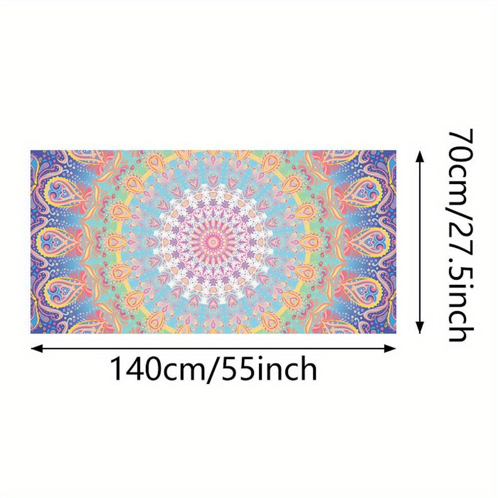 Women's Quick-Dry Absorbent Swim Towel, Rectangular Colorful Floral Beach & Pool Bath Towel
