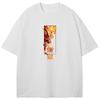 Anime Demon Slayer Kamado Tanjirou Printed Tshirt Men Manga Cotton T-shirts Vintage Washed Tee Harajuku Male Oversized T Shirt