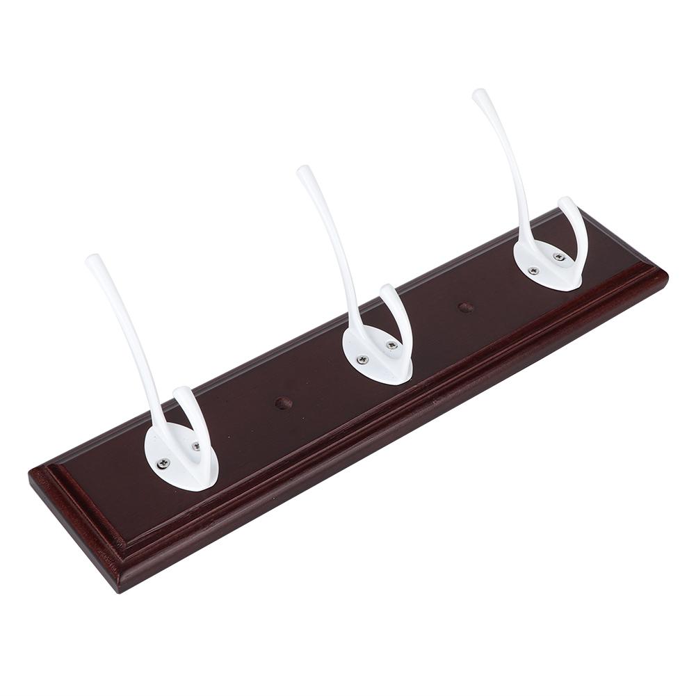 Solide Wandmontage Hutablage 3 Haken Schiene Mantelaufbewahrung Kleiderbügel Handtuch Kleiderständer Organizer für Hauseingang Retro Farbe