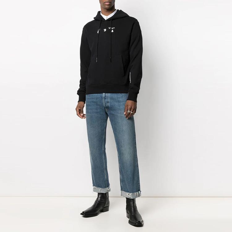 OFF-WHITE Bolt Arrows Hoodie Black Men Streetwear OMBB034S21FLE0091055
