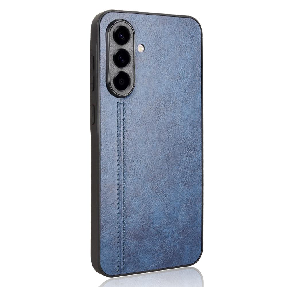 

For Samsung Galaxy A56 5G Case Leather+TPU+PC Phone Cover Stitching Line Blue