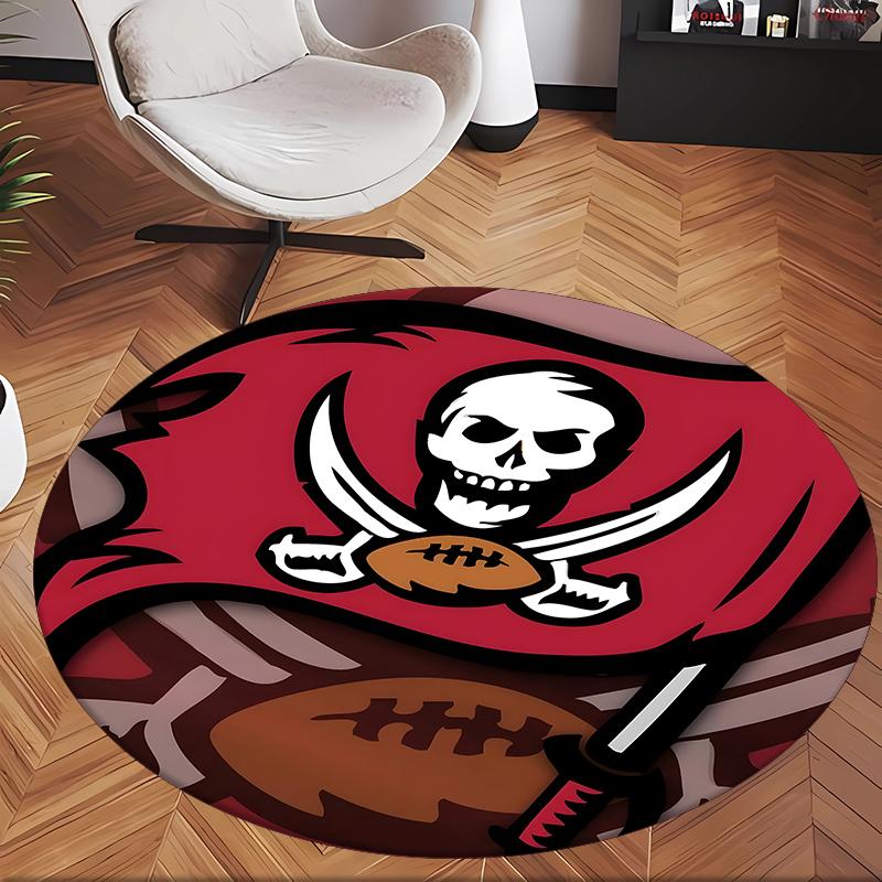 Tampa Bay Buccaneers (1) Round Office Rug Decorative Floor Rug for Office Bedroom Living Room and Home Space