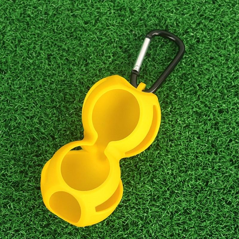 Golf Ball and Accessories Organiser Bag Waterproof Silicone Golf Ball Holder With Carabiner Clip For Outdoor Sports