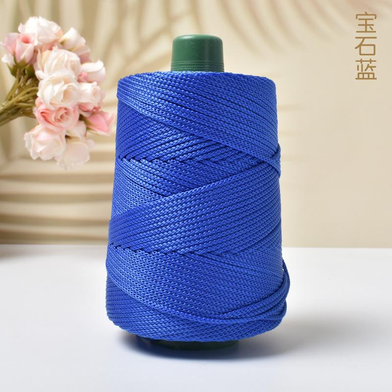 Light-Weight Ice Silk Yarn for Summer DIY Hand-Woven Sun Hat Bag Shoes Cushion Craft Rope Hollow Wool Crocheting Cushion