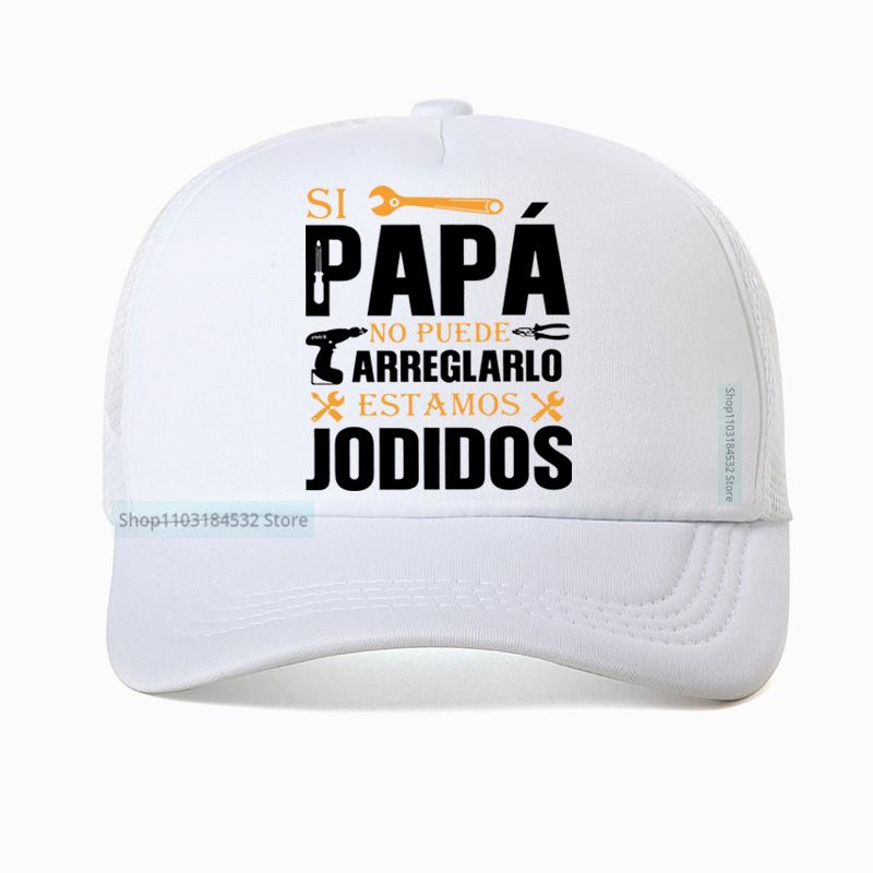 If Dad Cant Fix It Were Screwed Baseball Cap Retro Gift for Spanish Father Papa Unisex Motorcycle Casual Mesh Hat