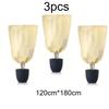 3pcs Beige Plant Frost Protection Covers,Zipper Drawstring Winter Warming Shields for Greenery and Vegetables - Durable Garden