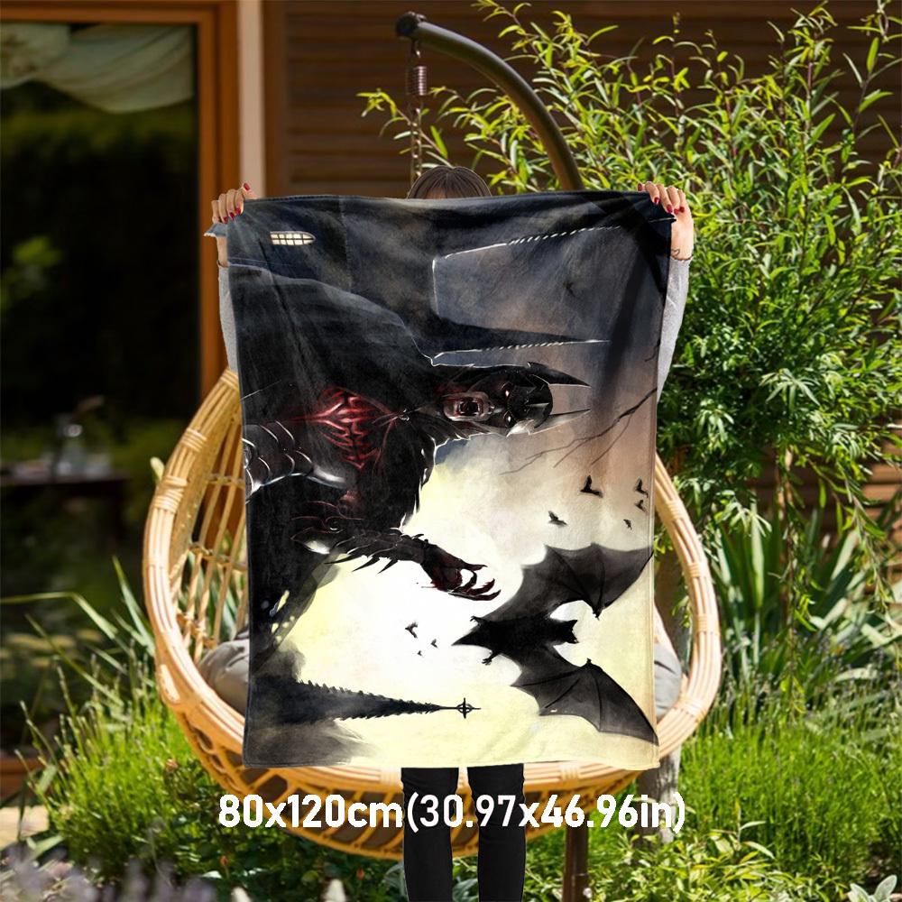1pc Bat Demon Night Outdoor Blanket - Throw Blanket, Soft , Flannel Blankets, Living Room, Travel, Camping-1102061 80x120cm