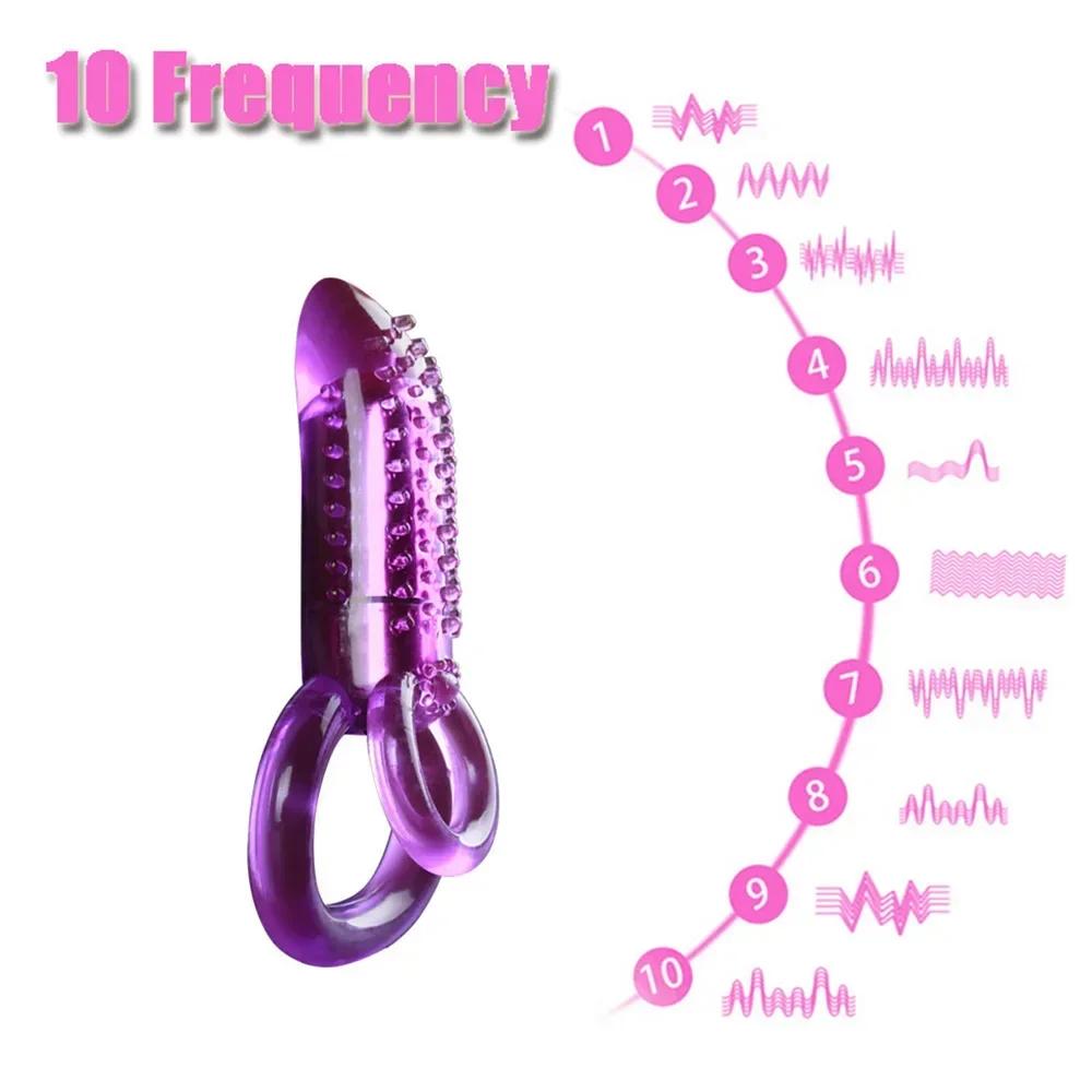 1/10 Frekvence Sex Shop Penis Hračky Klitoris Vibrátory pro Ženy Klitorální Stimulátor Dvojitý Kroužek Kohoutí Pánské Dildo Masážní Vibrátor