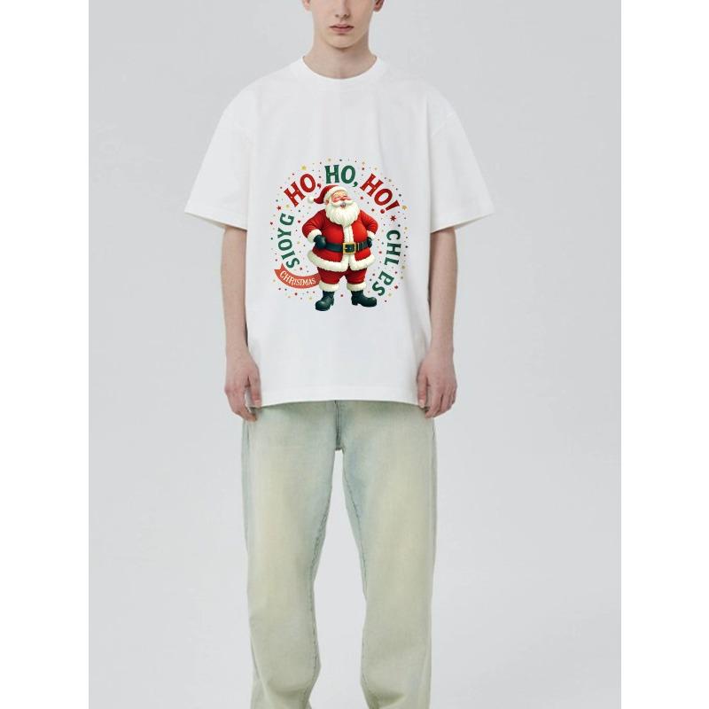 Weihnachts T-Shirt Schwarzer Weihnachtsmann Ho Ho Ho Freude Weihnachtsfeiertag Partykleidung