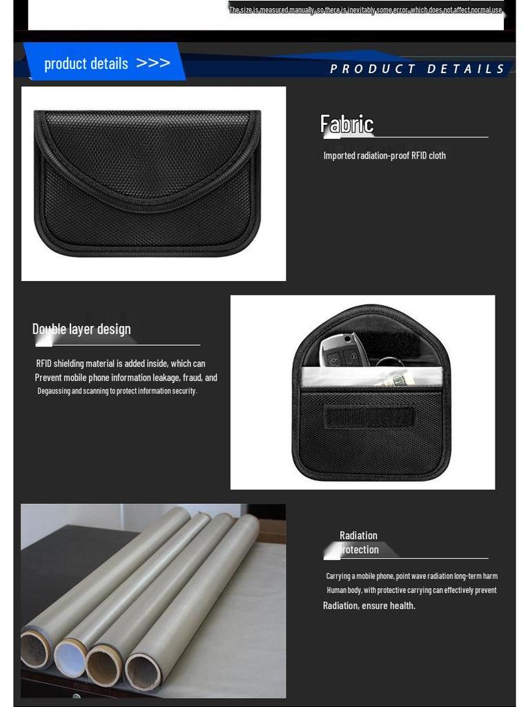 Mobile & Key Signal Shielding Bag - Anti-Radiation, RFID Blocking, Card Holder