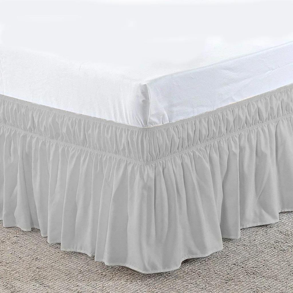 Twin/Full/Queen/King Size Bed Skirt Dust Ruffle Fit Bedspread Double Bed Skirt Adjustable Elastic Belt 40cm Height Jupe De Lit