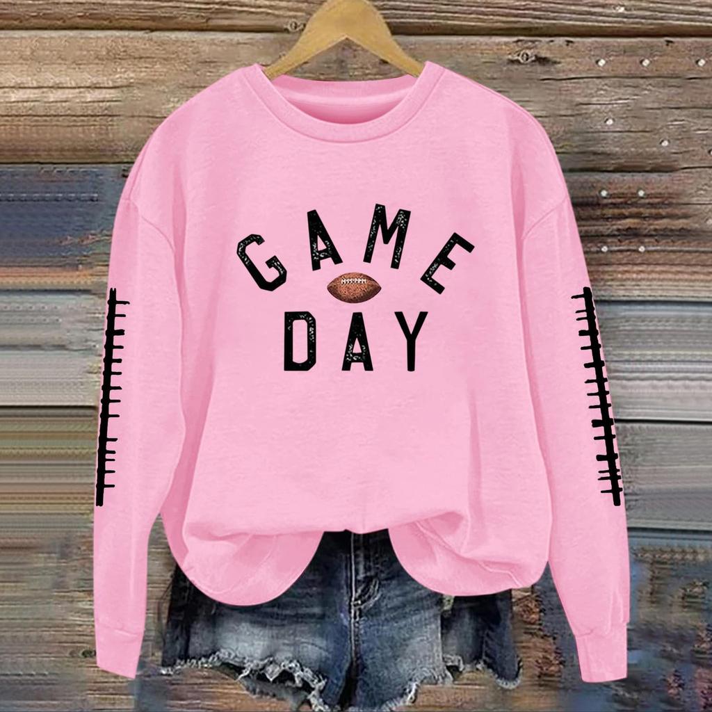 Women's Fashionable And Casual Long Sleeved Printed Round Neck Sportswear Pullover Sweatshirt Top