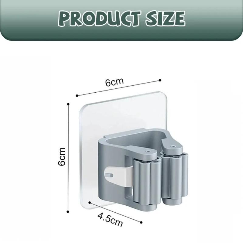 4PCS Mop Hook Without Punching Broom Clamp Holder with Strong Magic and No Trace Wall Hanging Shelf with Adhesive Hook KTY