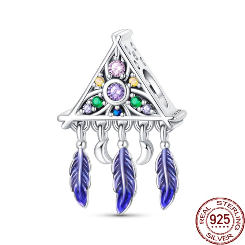 Genuine copper Dreamcatcher Tassel Charm Bead Charms Bead Charms Ideal For Women Authentic Bracelets Bangles Fashion Do It Yourself Jewellery Hot Gift