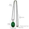 Trendy Natural Stone Female Chain For Women Men Stainless Steel Green Oval Shape Elegant Party Elegant Charm Necklace Jewelry