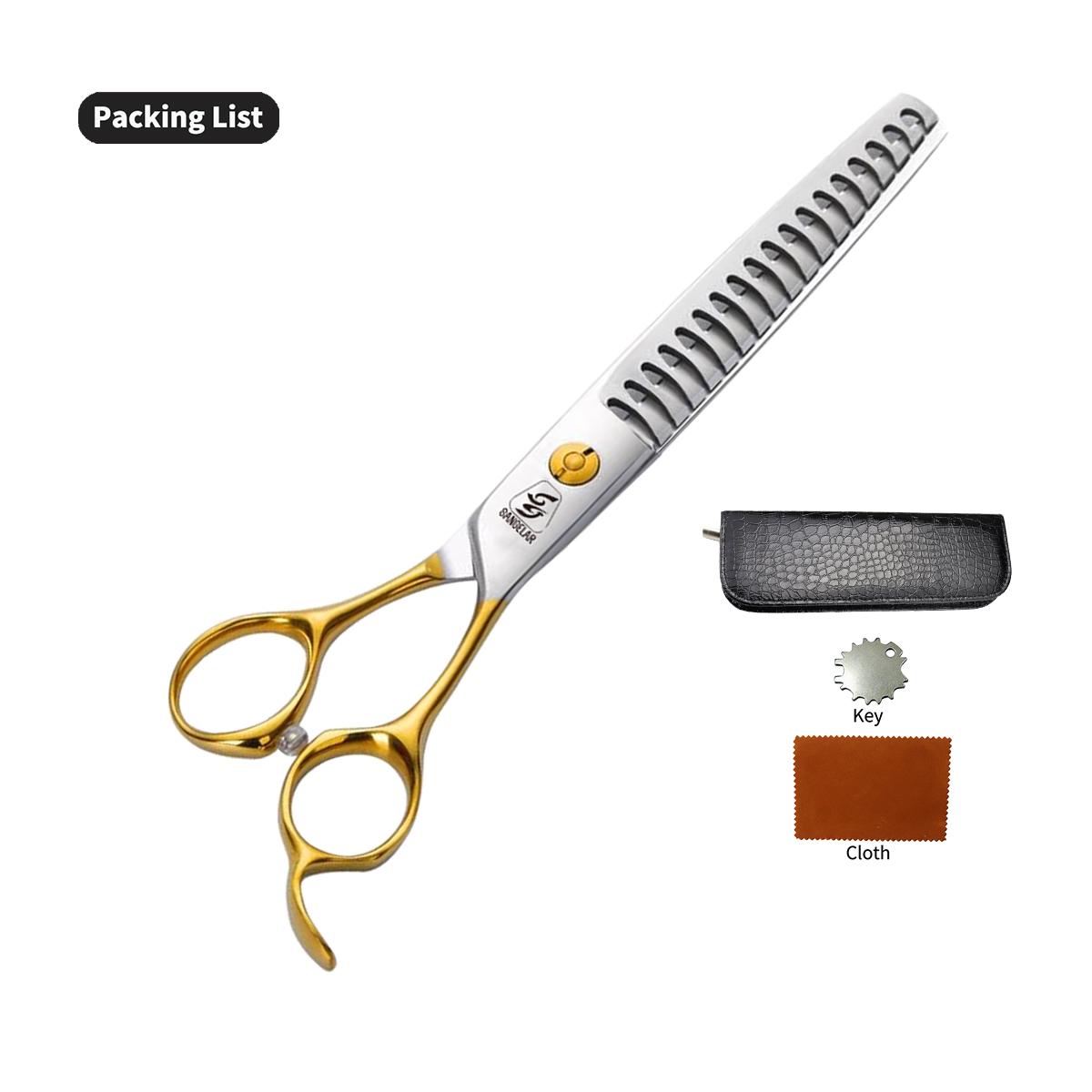 

Sangelar 7,5-дюймовые ножницы для стрижки собак Chunker Shears быстро прореживают густые волосы Jp440 стальные профессиональные инструменты для грумера Remove Hair 40%-55% золотой