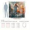 1Pc Landscape Shower Curtain Fox Theme Animal Creative Pattern Vibrant Art Design Watercolor Style Bathroom Decor Polyester Fabr