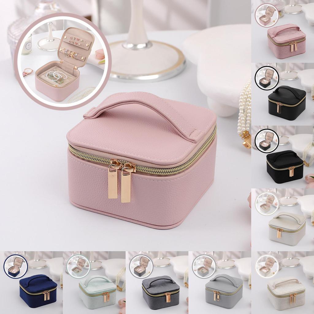 Minimalist Leather Jewelry Organizer With Multiple Compartments For Travel And Gift Giving