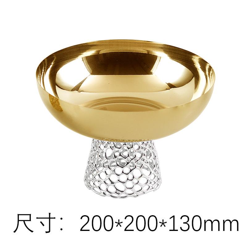 

Round Stainless Steel Fruit Plate Hollow Metal Tray Snack Bowl Silver Candy Tray Desktop Trays Decorative Home Decoration