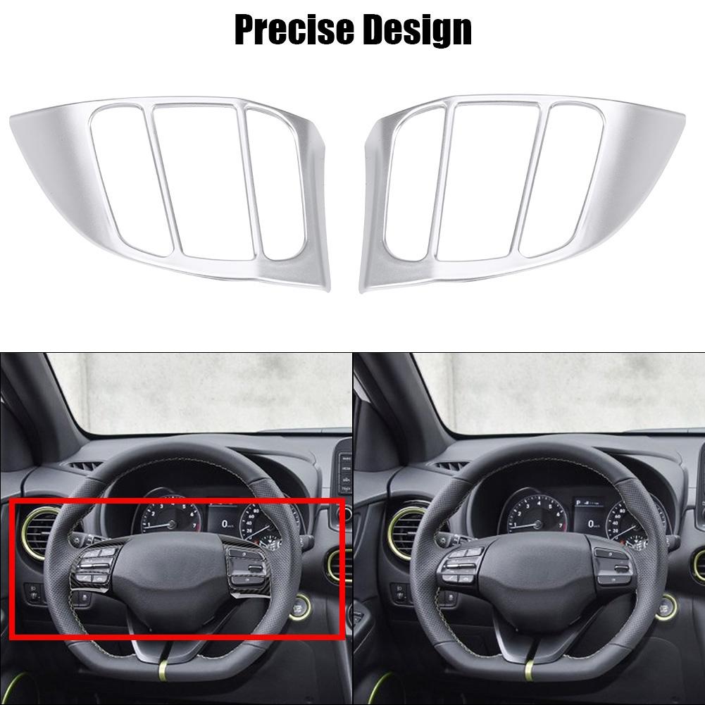 Car Interior Steering Wheel Cover Frame Trim for   Encino Kauai   2017-2020 SUV Silver