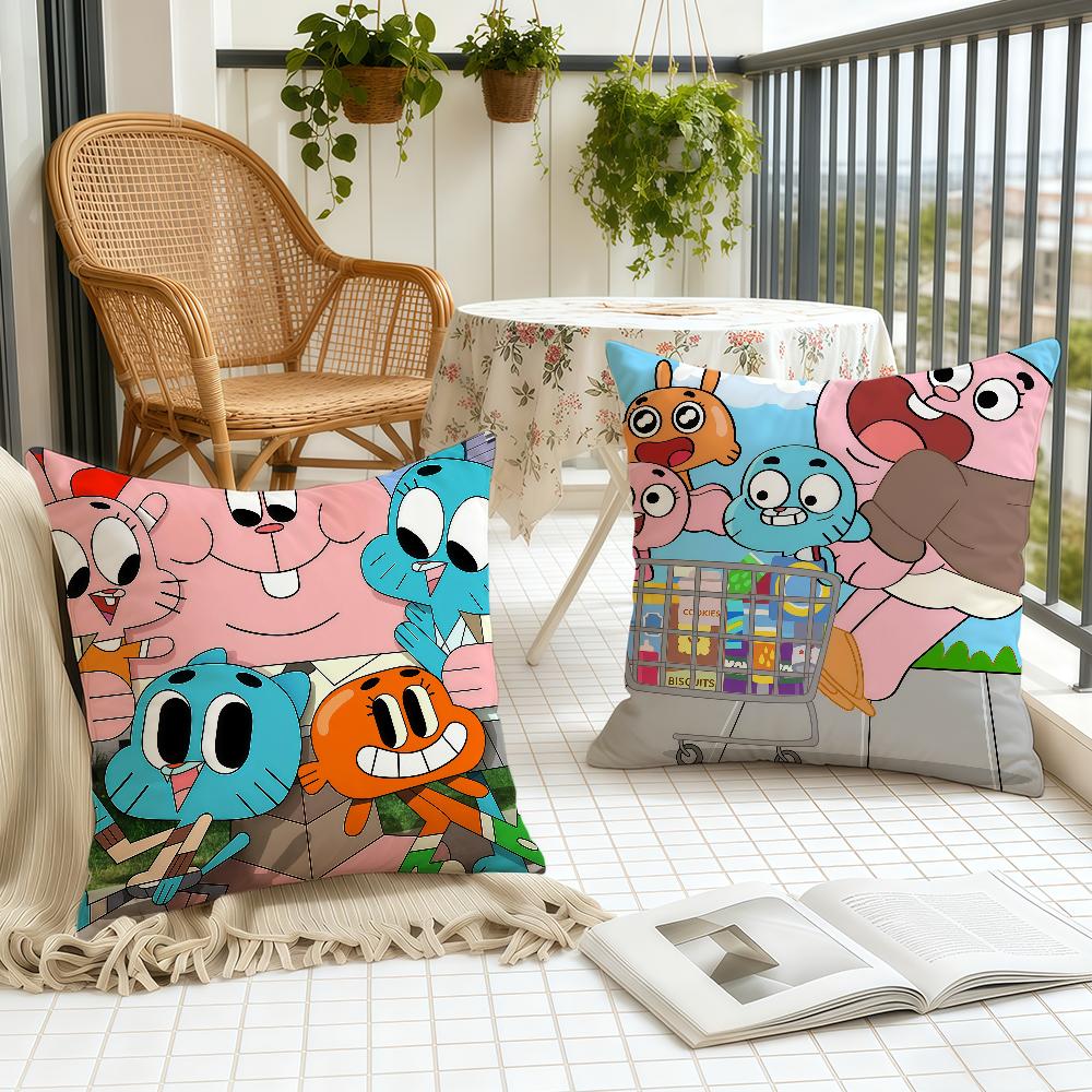 A-Amazing W-World Animation Of G-Gumball cushion cover Home Office Birthday Anniversary Gifts Soft Skin Friendly Cushion Cover